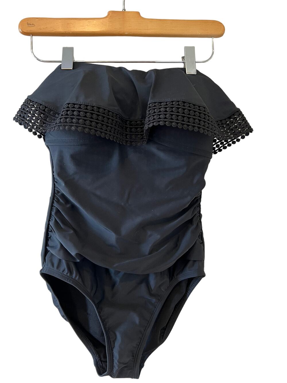 Kona Sol flattering One Piece Bathing Swim Suit Black S